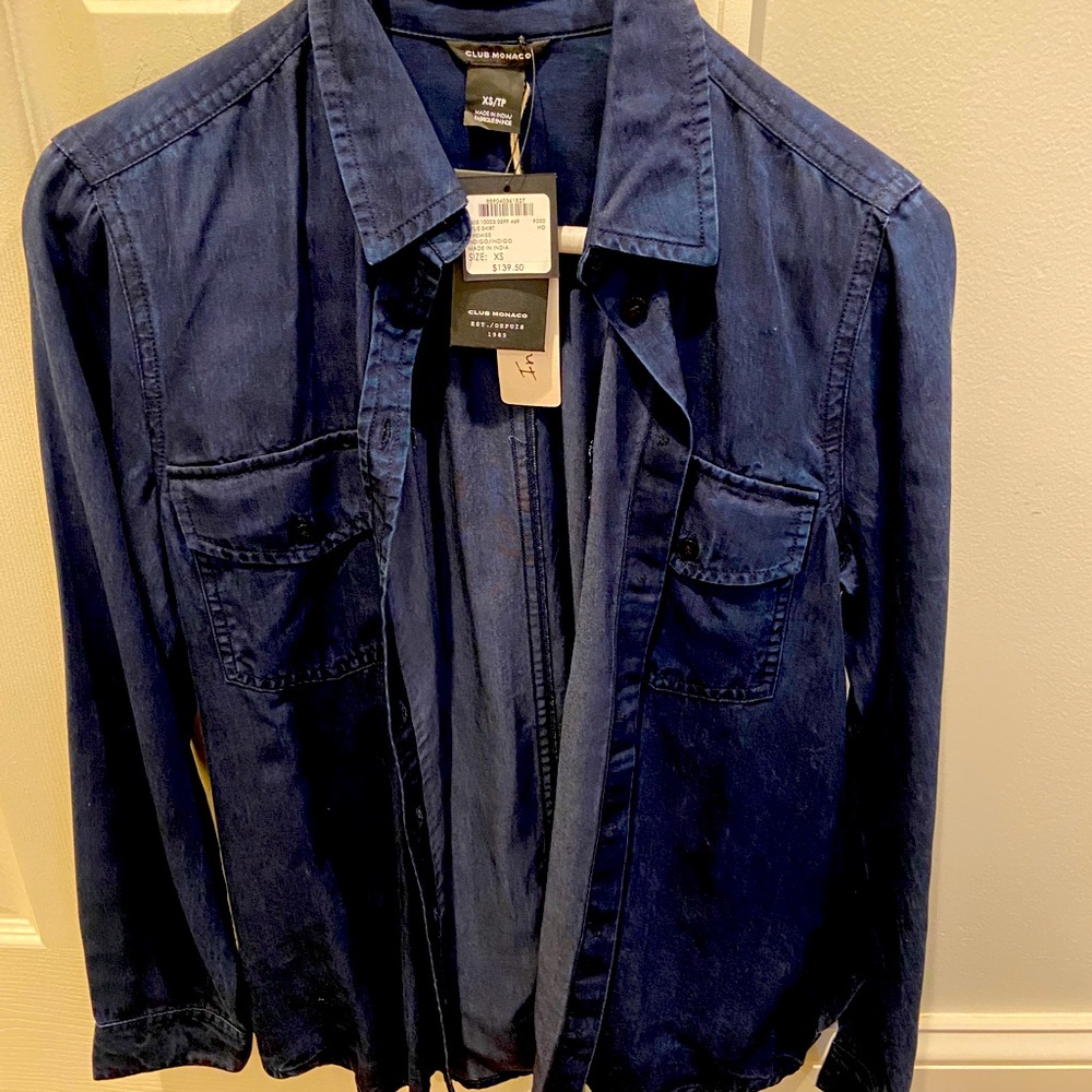 Club Monaco dark denim button down